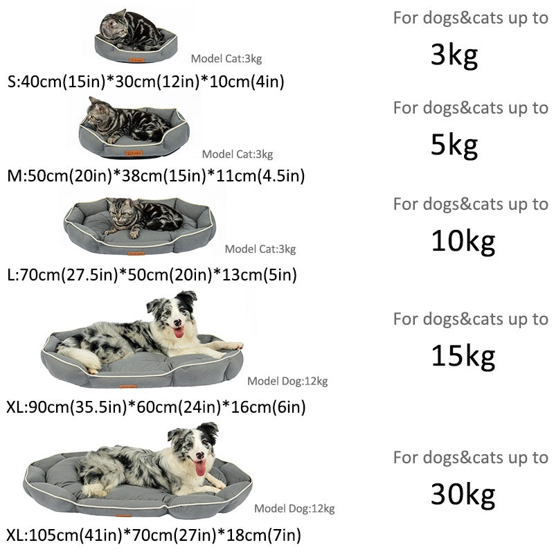 eprolo gray dog bed set with orange tag, sizes S-XL for medium to large dogs (up to 30 kg).