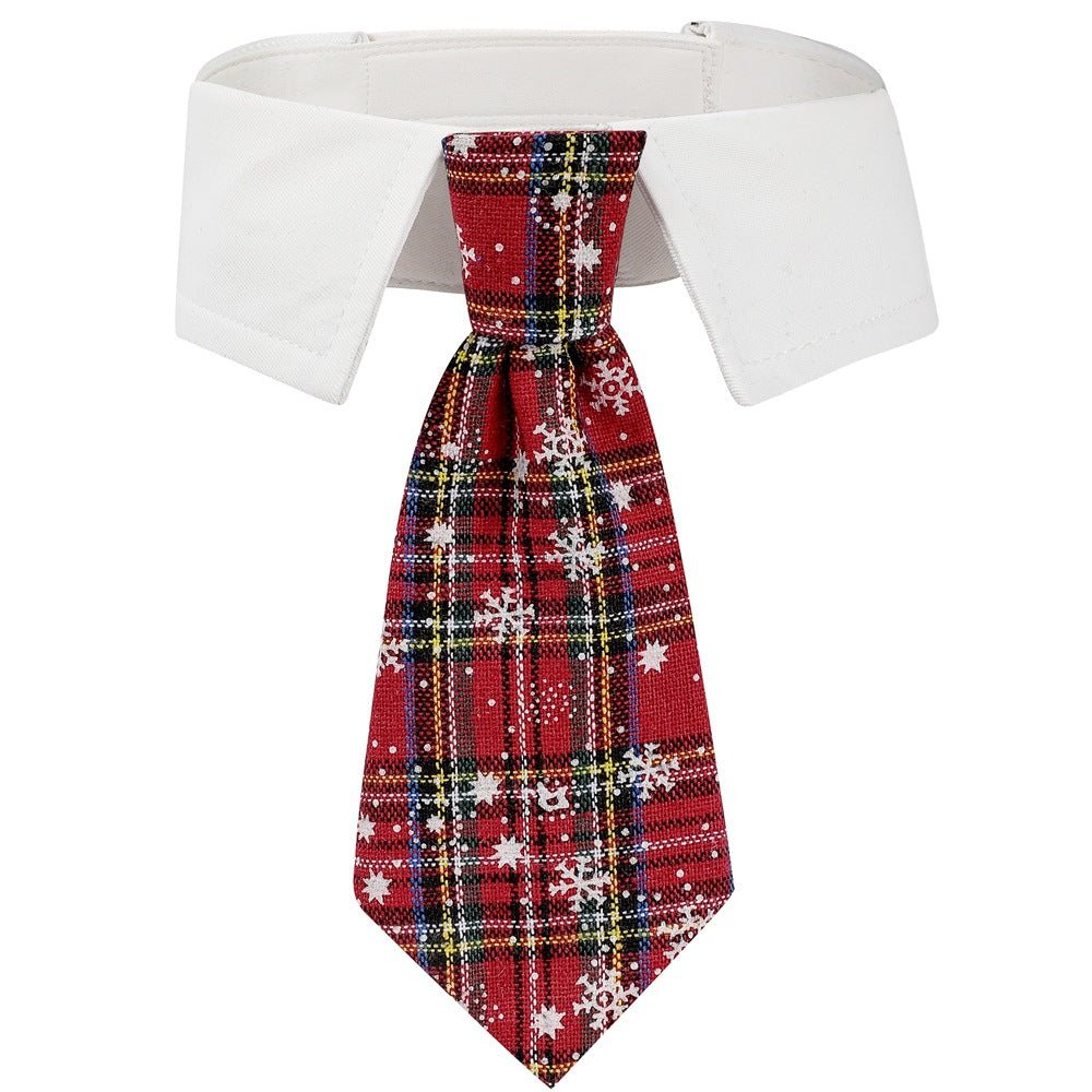 British-Style Christmas Necktie Collar for Dogs