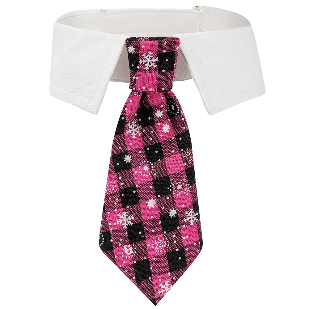 British-Style Christmas Necktie Collar for Dogs