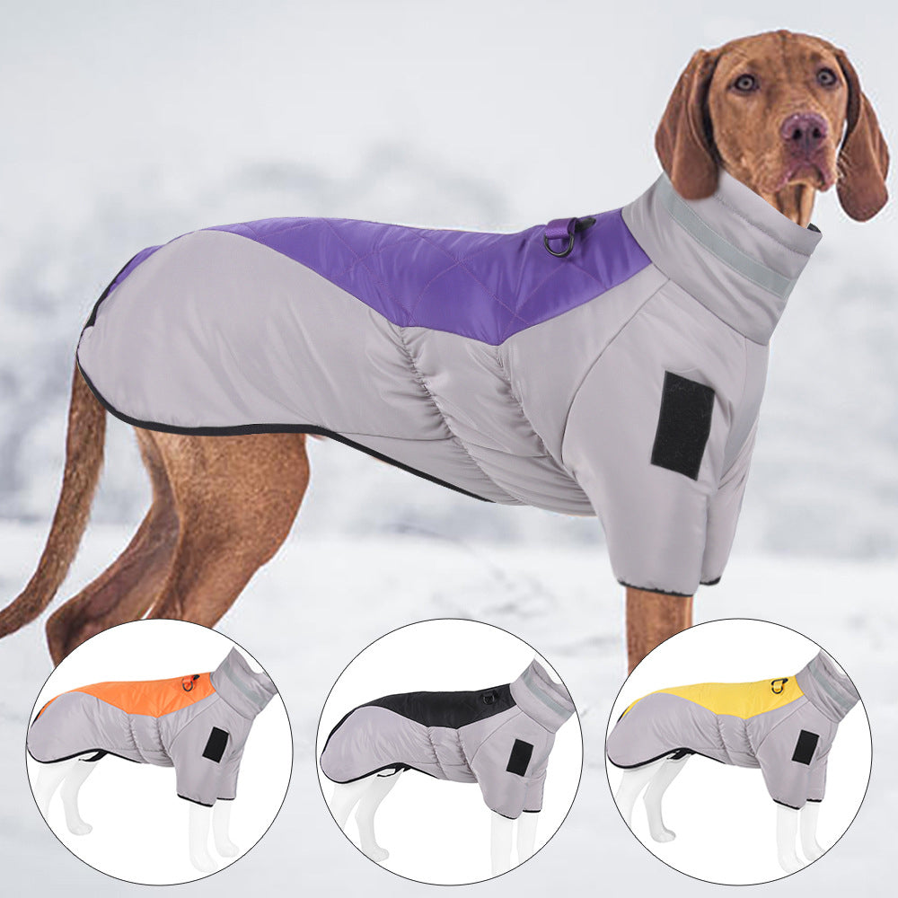 Autumn and Winter Cotton Padded Jacket for Large Dogs; Pet Clothes