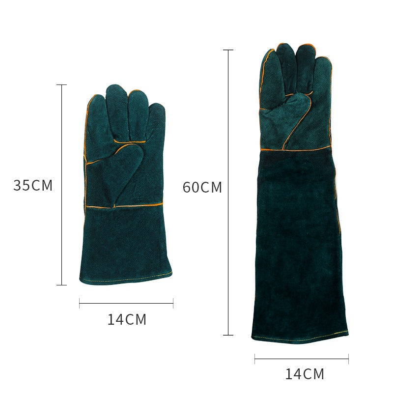 Bite-resistant protective gloves for reptile handling