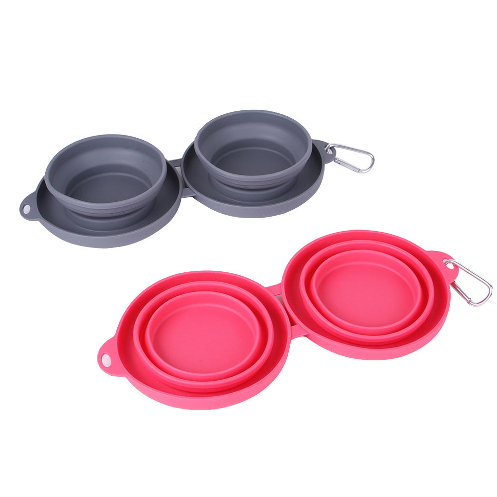 Foldable Silicone Double Pet Bowl by eprolo
