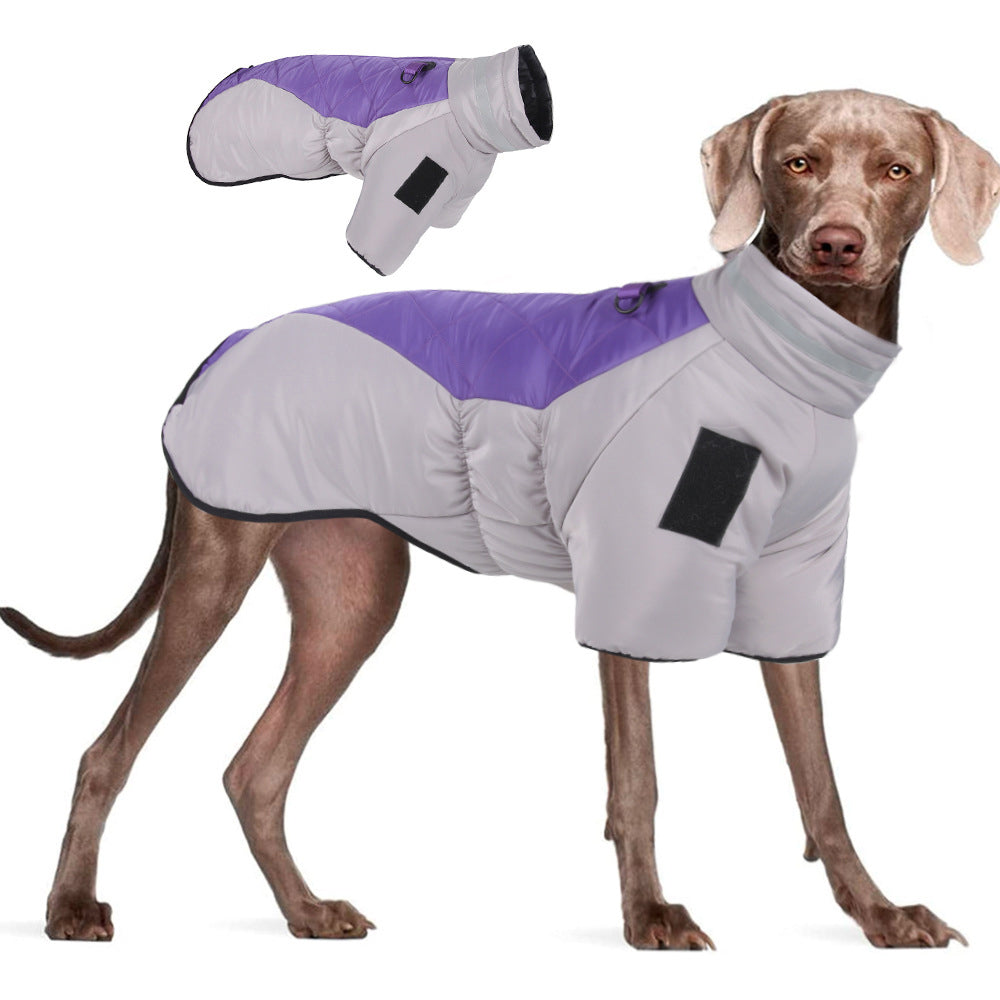 Autumn and Winter Cotton Padded Jacket for Large Dogs; Pet Clothes