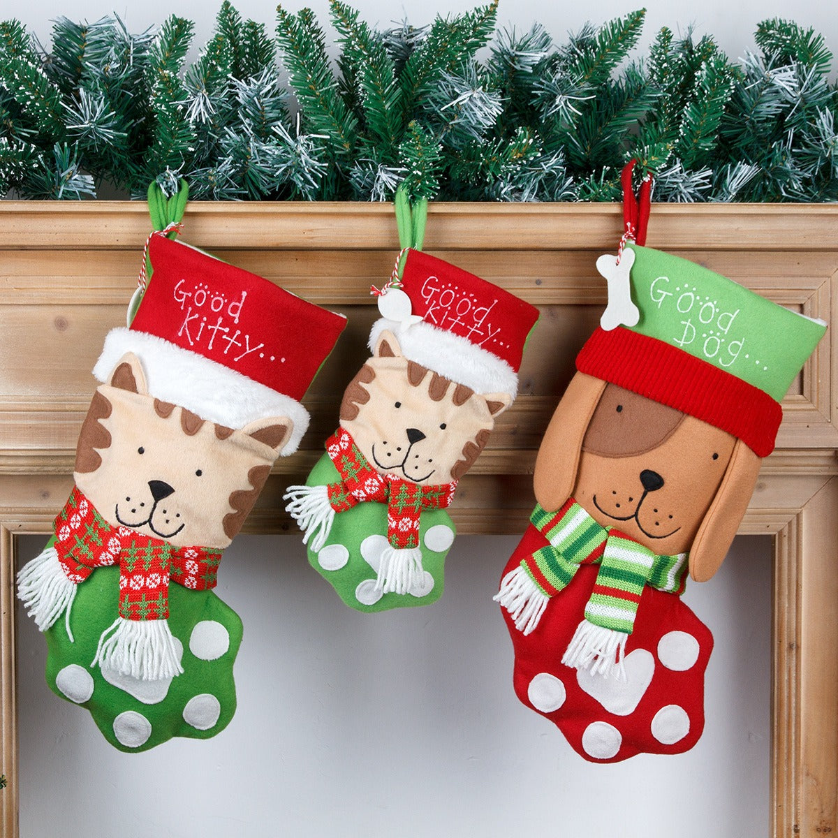 Cat Paw Christmas Stocking Gift Bag