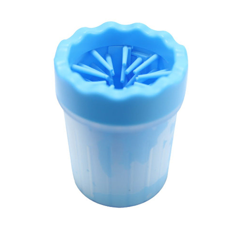 Blue Paw Plunger pet paw cleaner cup with silicone bristles, portable grooming by eprolo