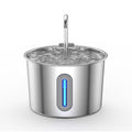 Pet water fountain, stainless steel, with automatic circulating design and blue LED indicator