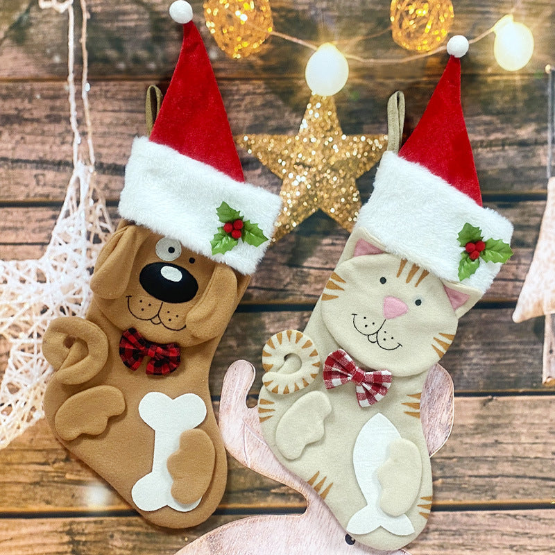 Cartoon Cat Paw Christmas Stocking