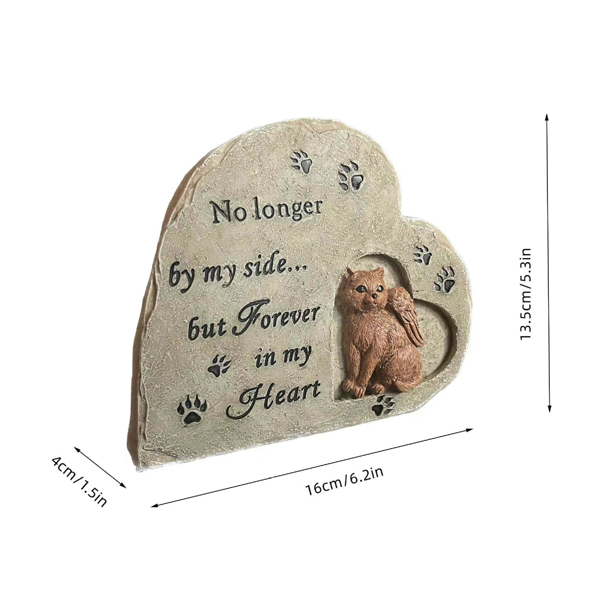 Outdoor Heart Shaped Cat Monument by eprolo