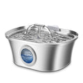 Stainless steel 3.2L cat water fountain with water level window, USB powered pet water dispenser.