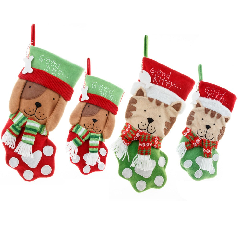 Cat Paw Christmas Stocking Gift Bag