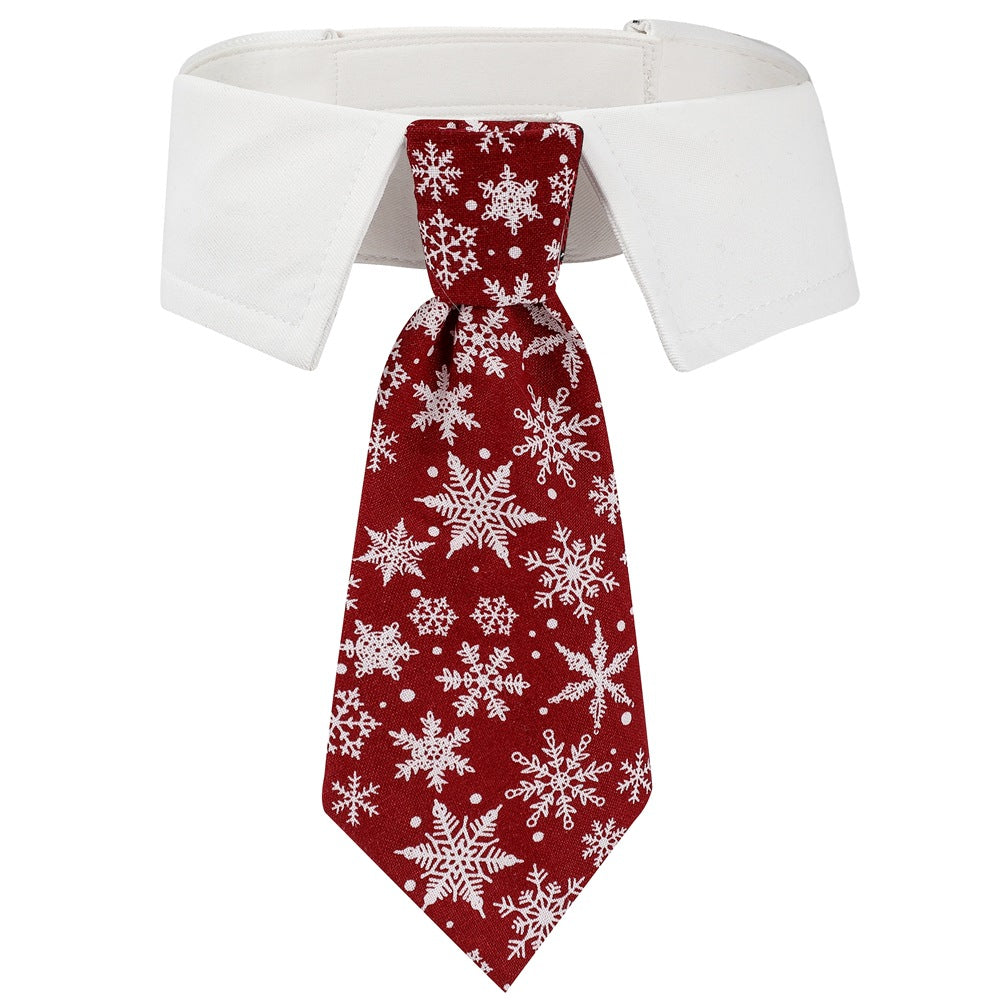 British-Style Christmas Necktie Collar for Dogs