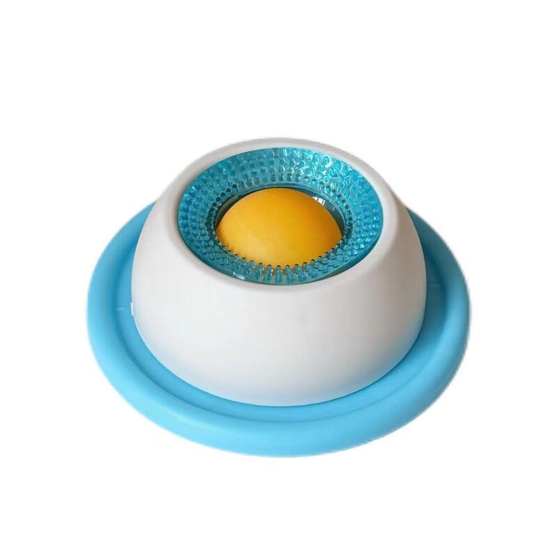 eprolo Slow Feeder Lick Mat for dogs and cats, blue base with white housing and textured ring around a yellow ball.