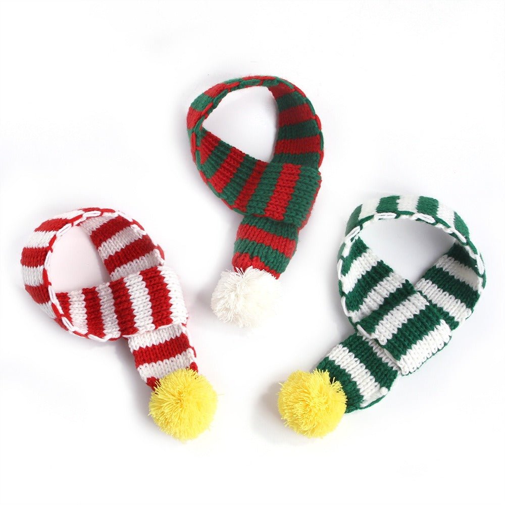 Knitted Christmas Scarf for Small Dogs & Cats