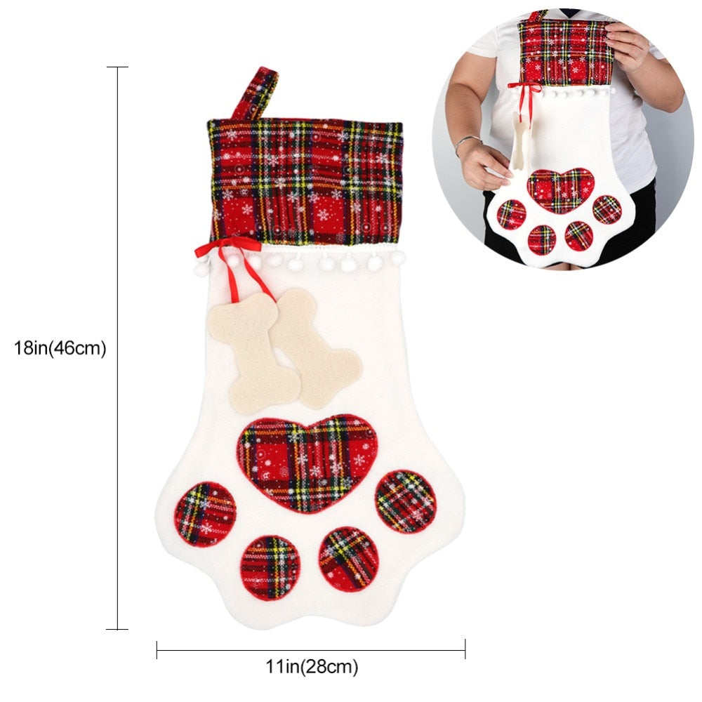 Plaid Pet Christmas Stocking for Dogs & Cats