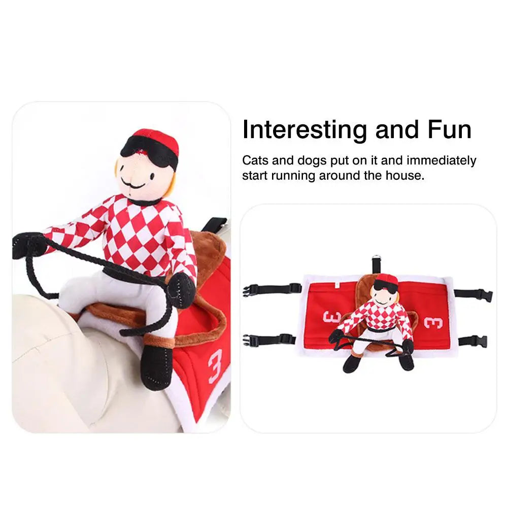 Santa Rider Saddle Dog Costume