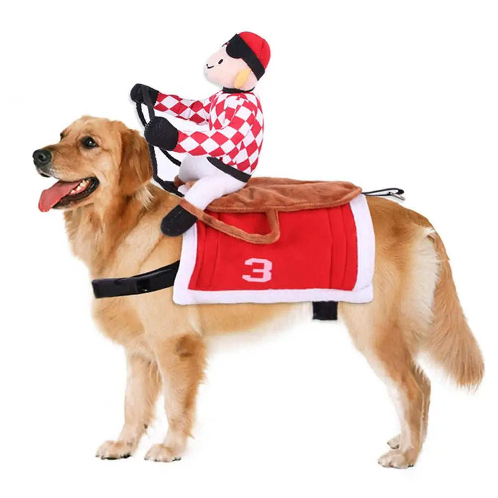 Santa Rider Saddle Dog Costume