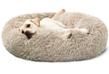 Calming Donut Cuddler Dog Bed by Spocket/EPROLO with plush raised rim for anxiety relief in beige