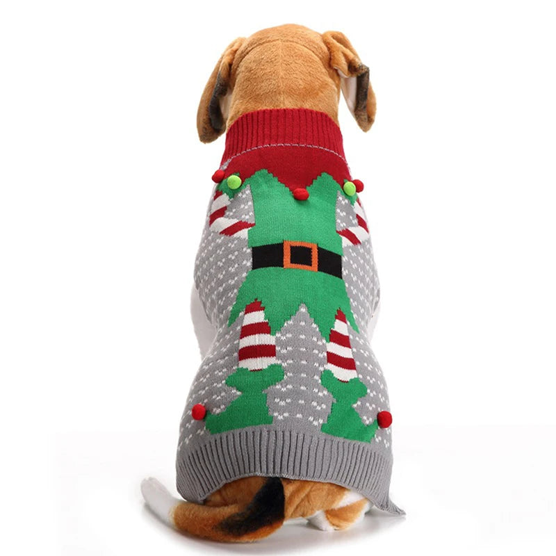 Striped Christmas Dog Sweater