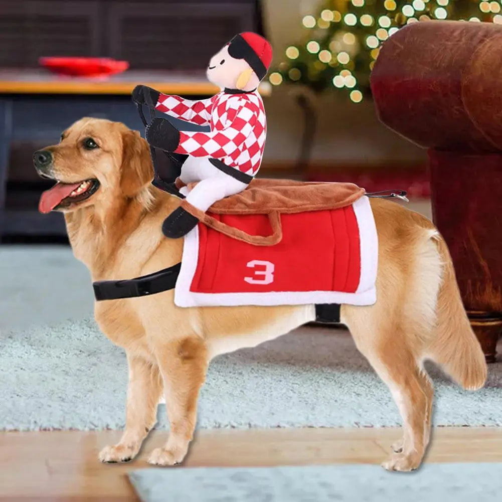 Santa Rider Saddle Dog Costume