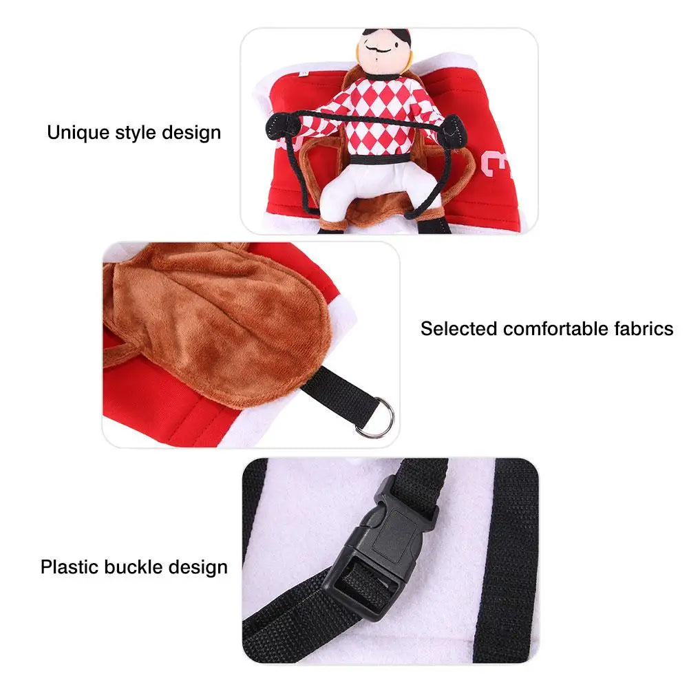 Santa Rider Saddle Dog Costume