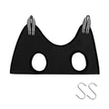 Cat grooming restraint bag with hammock by Yellow Pandora, black fabric with two handles.
