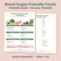 Blood Sugar Friendly Foods Guide printable mockup