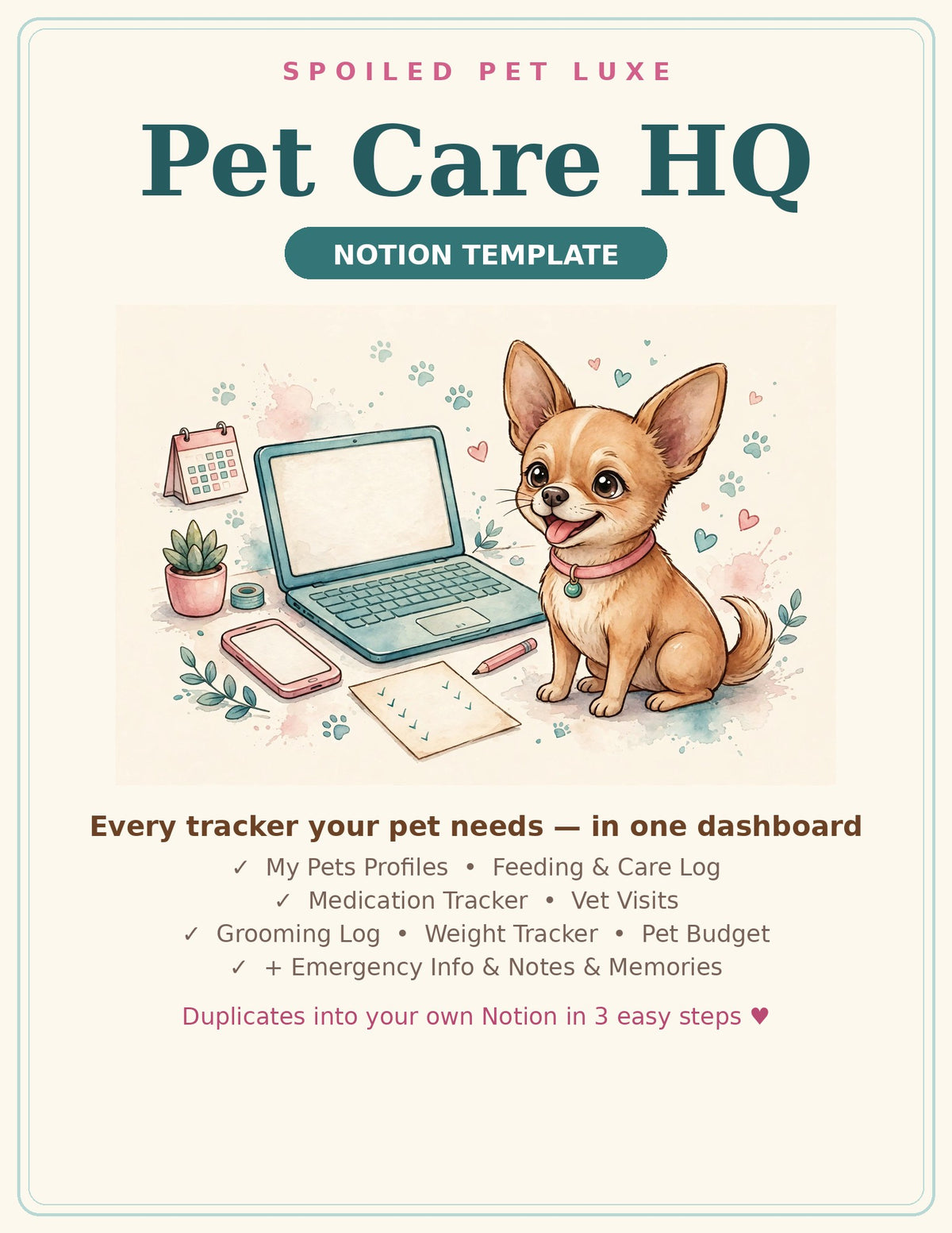 Pet Care HQ — Notion Template for Pet Owners cover