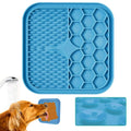 Spocket/EPROLO silicone lick mat for dogs and cats, blue with dual textures.