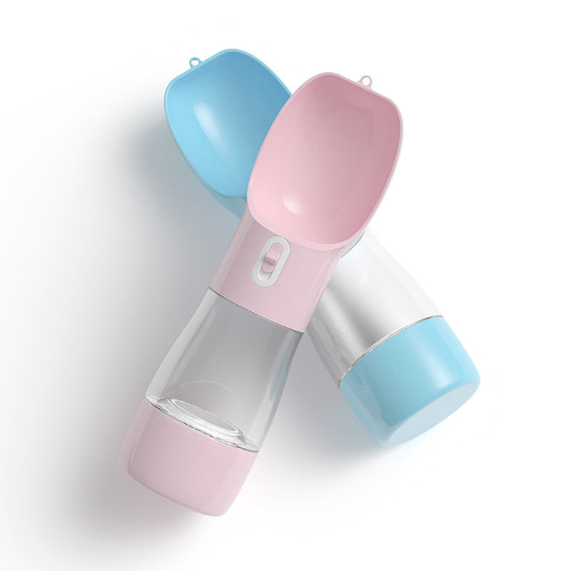Portable Pet Food & Water Bottle by Teal Winterberry, pink and blue dual bottles (2)