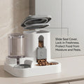 Feeder with slide seal cover open