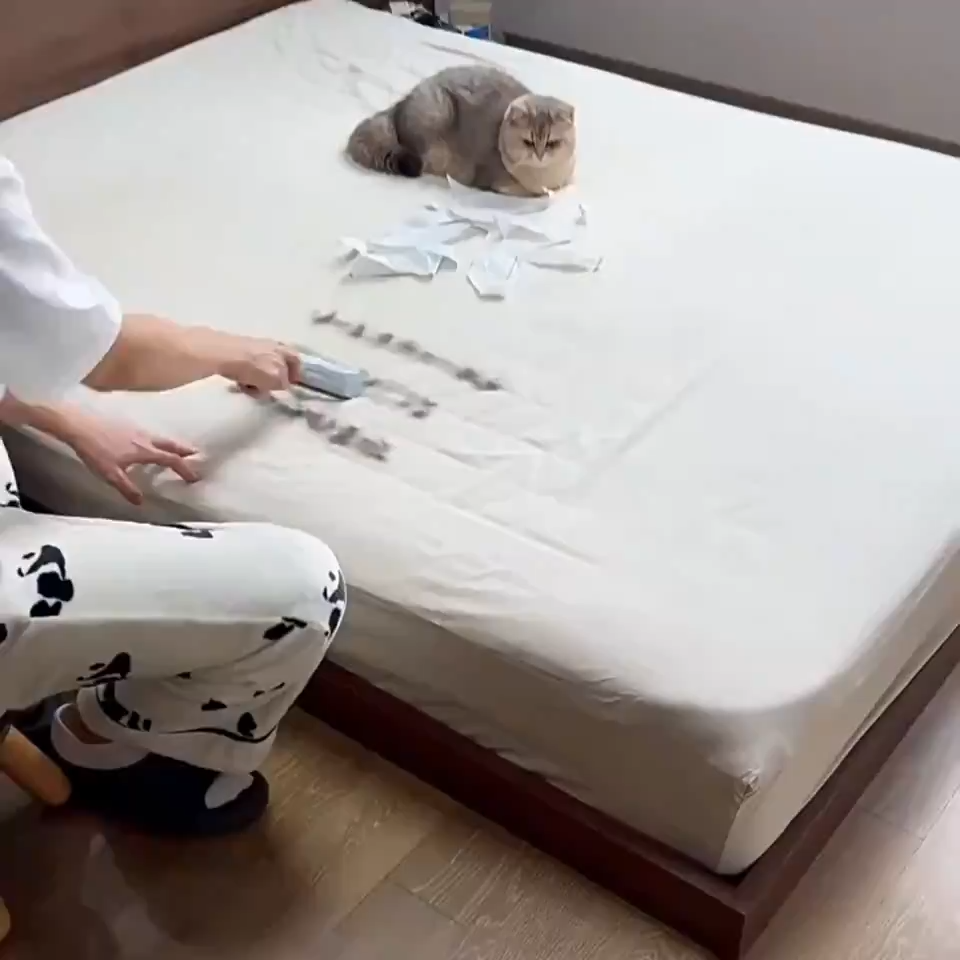 Cleaning pet hair from bedding