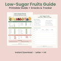Low-Sugar Fruits Chart printable mockup