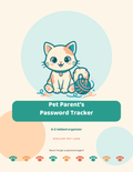 Pet Parents Password Tracker cover