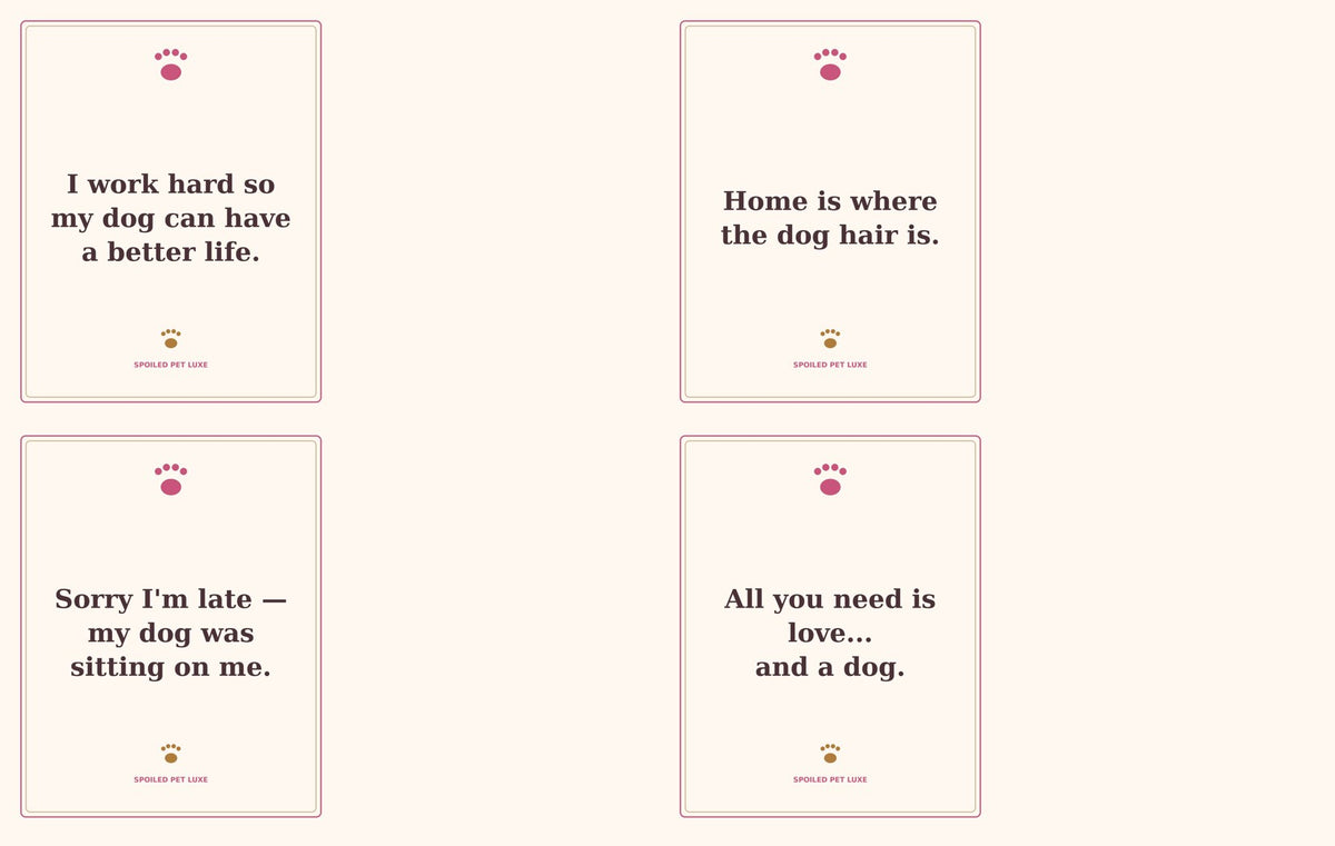 Funny Dog Quote Poster 5-Pack - Dog Mom Wall Art Bundle incl. 'They Call Me Hoover', Instant Download 8x10